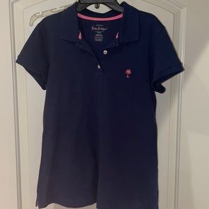 lilly pultzier navy collared shirt